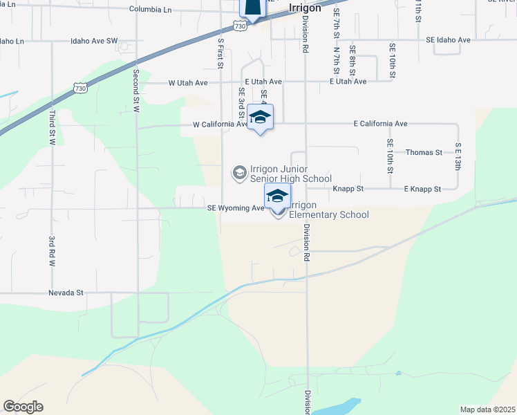 map of restaurants, bars, coffee shops, grocery stores, and more near 490 Southeast Wyoming Avenue in Irrigon