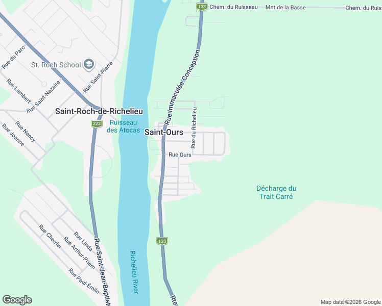map of restaurants, bars, coffee shops, grocery stores, and more near 69 Rue Ours in Saint-Ours
