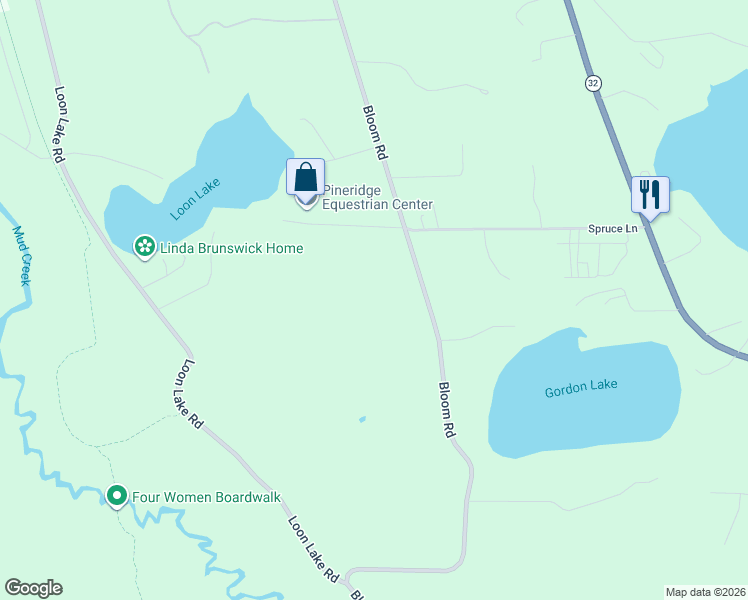 map of restaurants, bars, coffee shops, grocery stores, and more near 715 Bloom Road in Eagle River