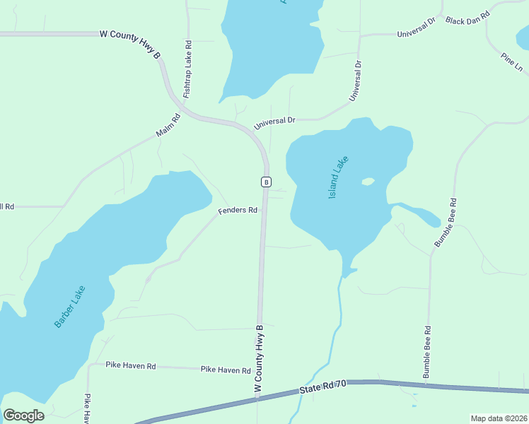 map of restaurants, bars, coffee shops, grocery stores, and more near 7096 West County Highway B in Winter