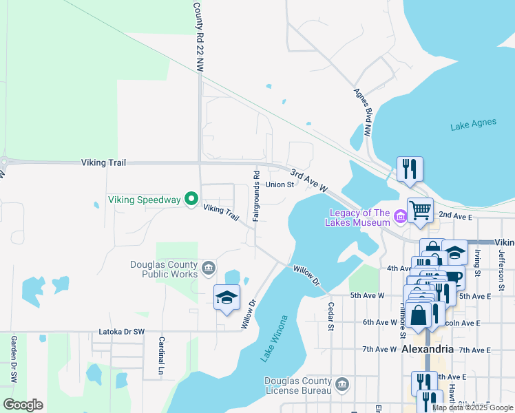 map of restaurants, bars, coffee shops, grocery stores, and more near 317 Fairgrounds Road in Alexandria