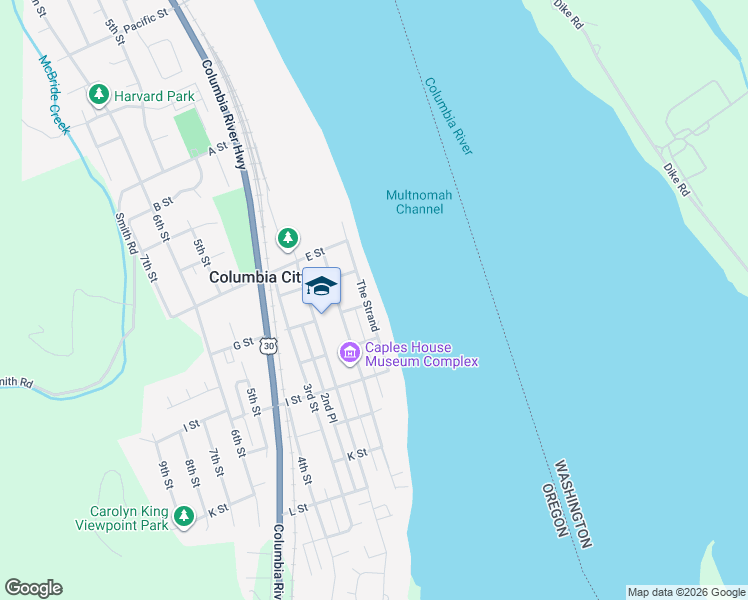 map of restaurants, bars, coffee shops, grocery stores, and more near 2060 The Strand in Columbia City