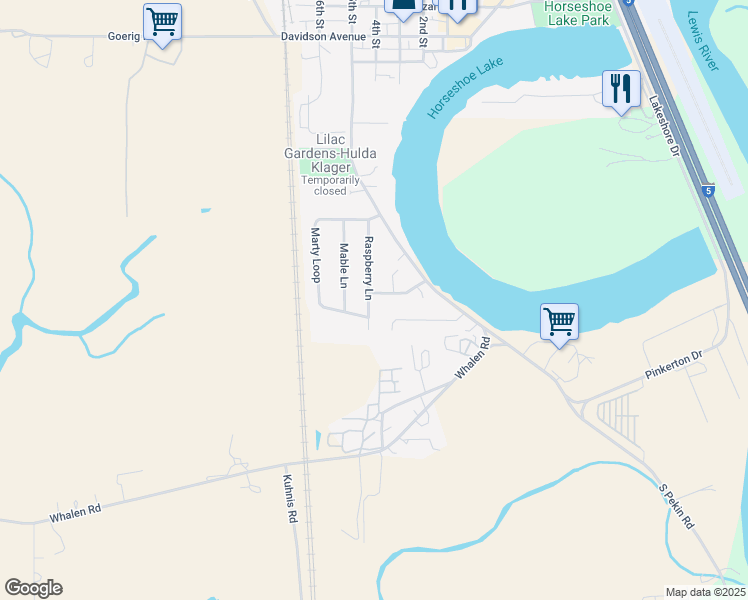 map of restaurants, bars, coffee shops, grocery stores, and more near 585 Windflower Drive in Woodland