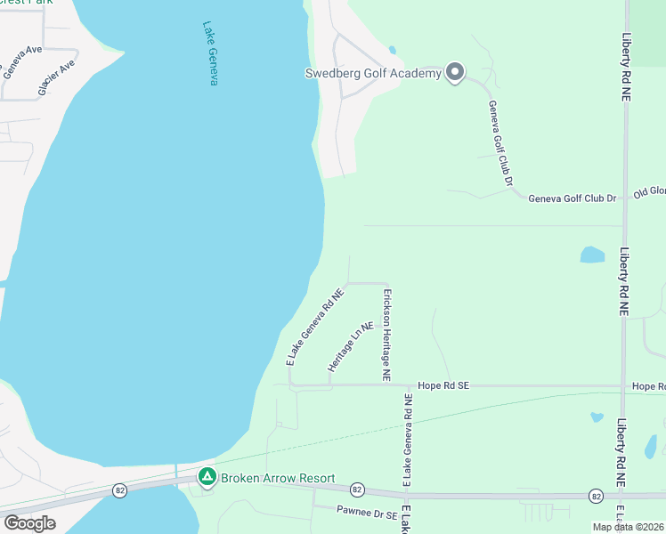 map of restaurants, bars, coffee shops, grocery stores, and more near 410 East Lake Geneva Road in Alexandria