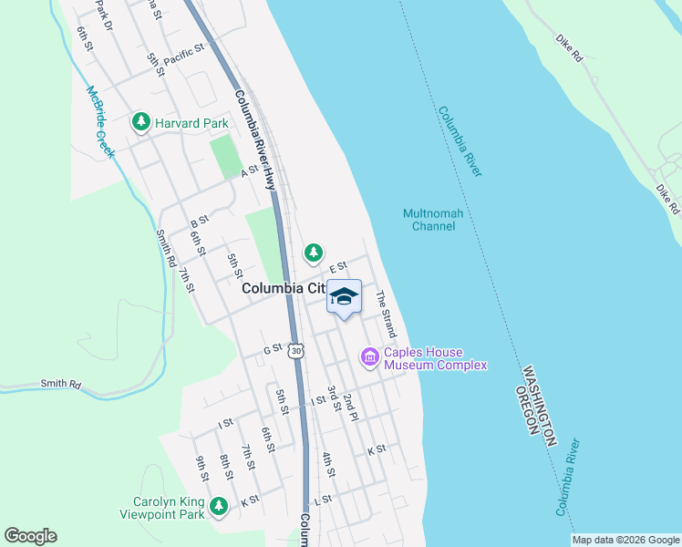 map of restaurants, bars, coffee shops, grocery stores, and more near 2225 1st Street in Columbia City