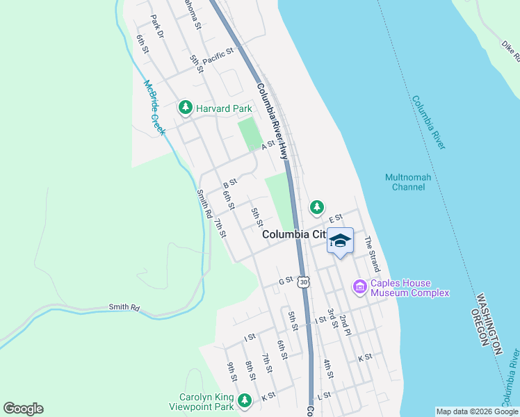 map of restaurants, bars, coffee shops, grocery stores, and more near 2430 5th Street in Columbia City