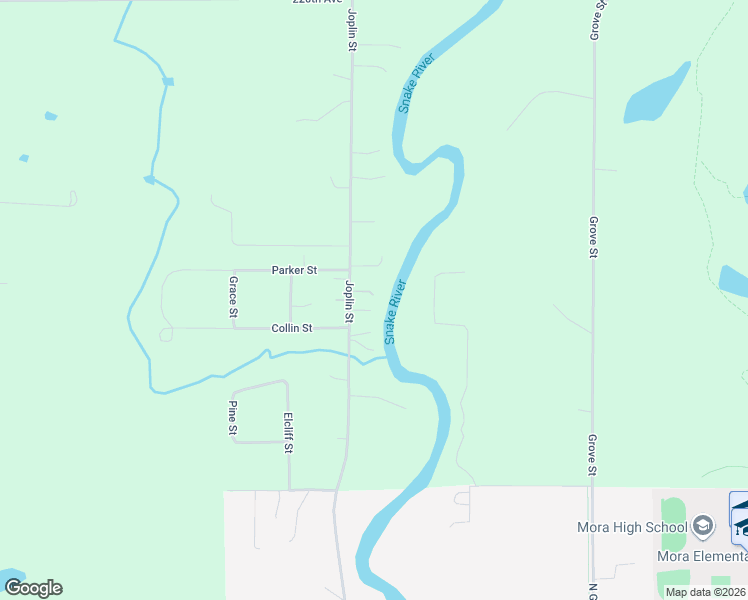 map of restaurants, bars, coffee shops, grocery stores, and more near 2140 Joplin Street in Mora