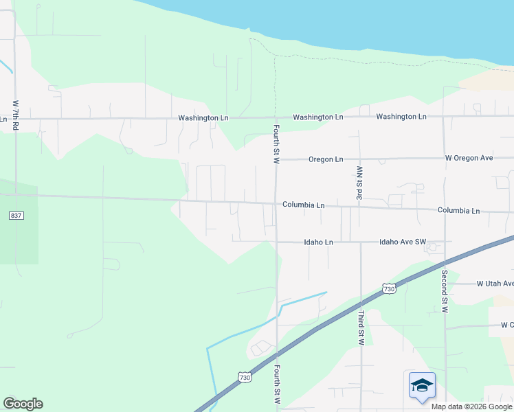 map of restaurants, bars, coffee shops, grocery stores, and more near 81440 Short Road in Irrigon