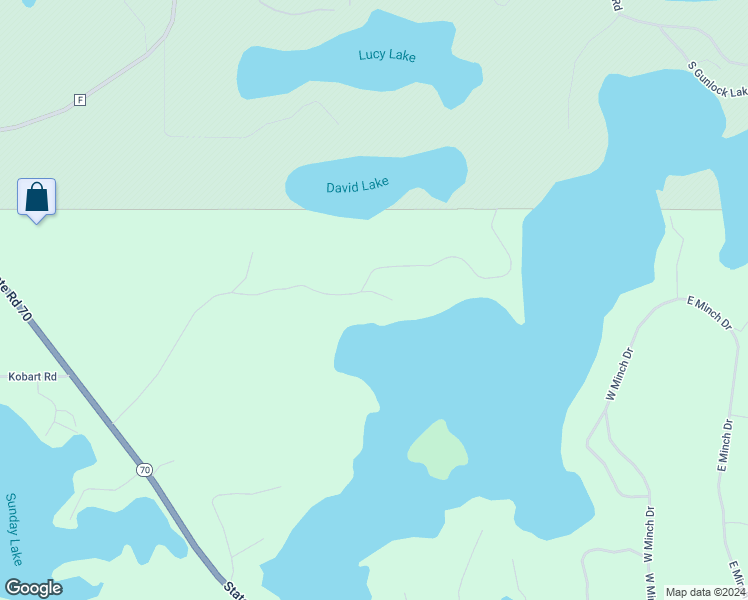 map of restaurants, bars, coffee shops, grocery stores, and more near 11539 Back Bay Road in Minocqua