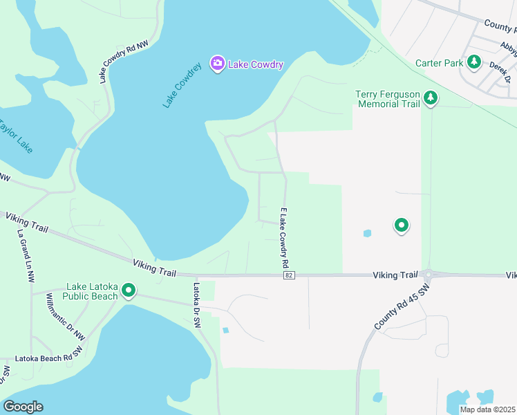 map of restaurants, bars, coffee shops, grocery stores, and more near 326 East Lake Cowdry Lane in Alexandria