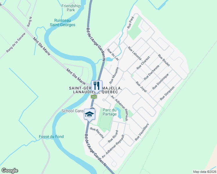 map of restaurants, bars, coffee shops, grocery stores, and more near 2763 Rue Monette in L'Assomption