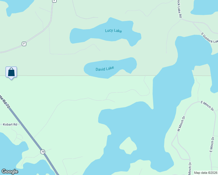 map of restaurants, bars, coffee shops, grocery stores, and more near 11546 Back Bay Road in Minocqua