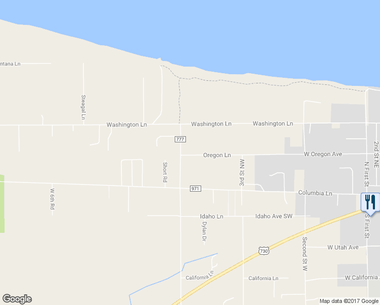 map of restaurants, bars, coffee shops, grocery stores, and more near 75077 Oregon Lane in Irrigon