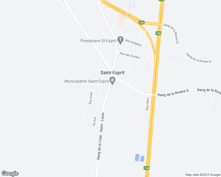 map of restaurants, bars, coffee shops, grocery stores, and more near 17 Rue Principale in Saint-Esprit