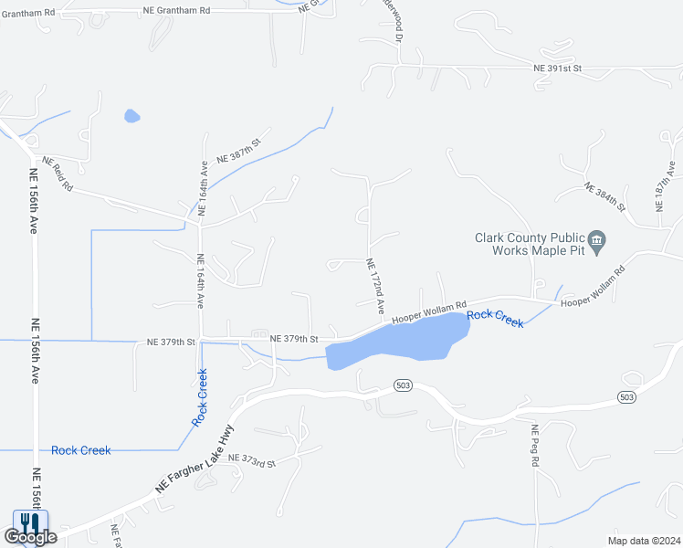 map of restaurants, bars, coffee shops, grocery stores, and more near 16910 Northeast 379th Street in Yacolt