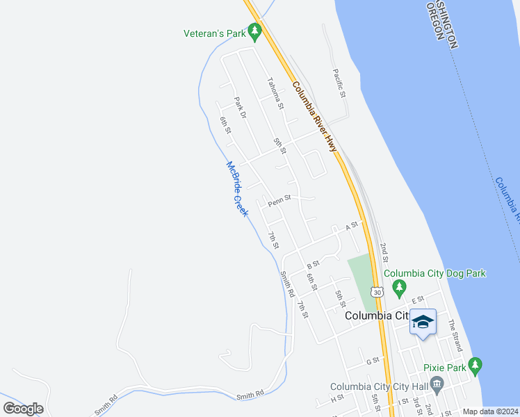 map of restaurants, bars, coffee shops, grocery stores, and more near 765 Penn Street in Columbia City