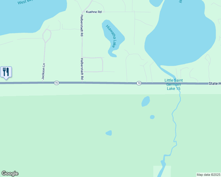 map of restaurants, bars, coffee shops, grocery stores, and more near 6035 State Highway 70 East in Saint Germain