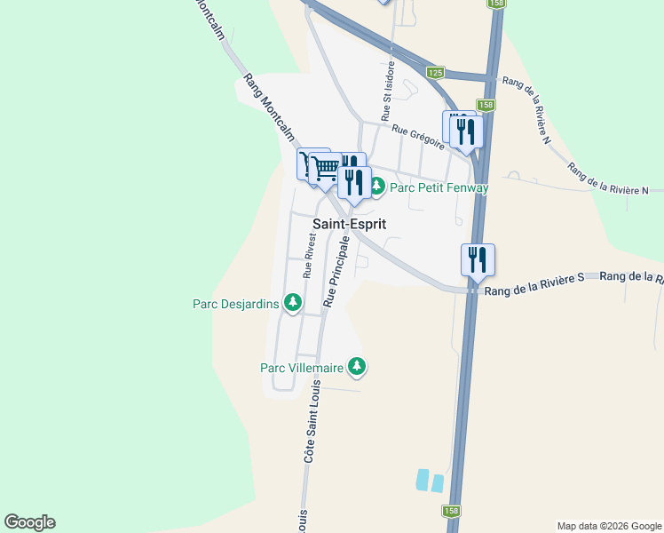 map of restaurants, bars, coffee shops, grocery stores, and more near 17 Rue Saint Louis in Saint-Esprit