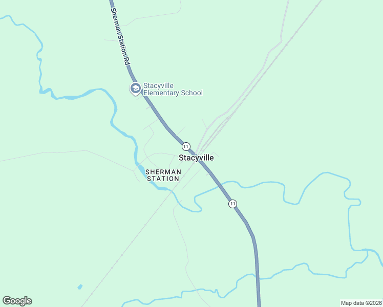 map of restaurants, bars, coffee shops, grocery stores, and more near Sherman Station Road in Stacyville