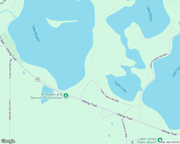 map of restaurants, bars, coffee shops, grocery stores, and more near 888 East Lake Brophy Road Northwest in Alexandria