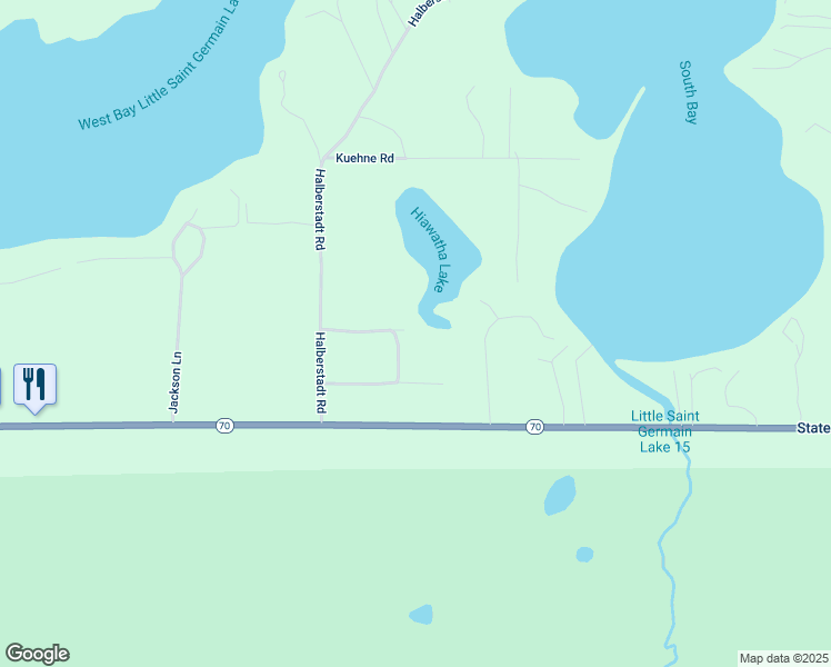 map of restaurants, bars, coffee shops, grocery stores, and more near 7768 North Hiawatha Circle in Saint Germain