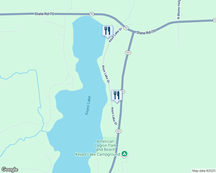 map of restaurants, bars, coffee shops, grocery stores, and more near 5105 Keyes Lake Drive in Florence