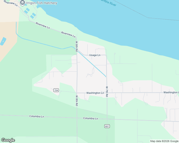 map of restaurants, bars, coffee shops, grocery stores, and more near 74585 Magic Garden Lane in Irrigon