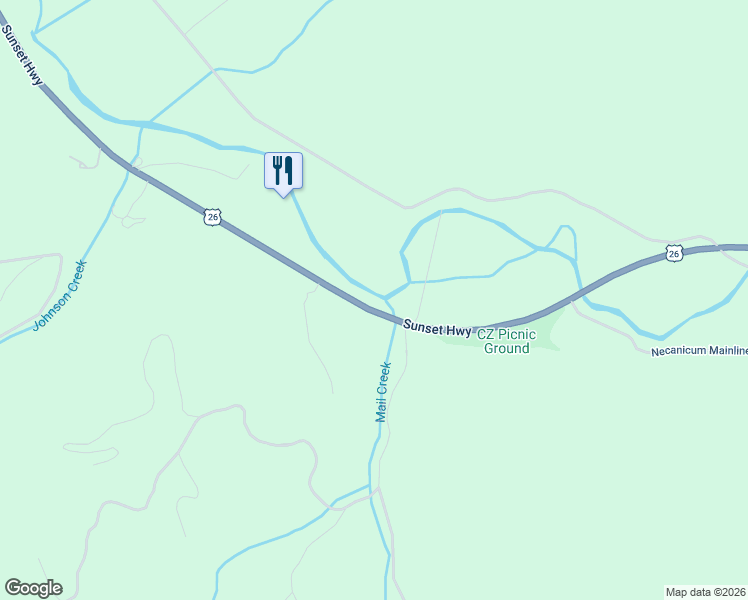 map of restaurants, bars, coffee shops, grocery stores, and more near 35041 Sunset Highway in Seaside