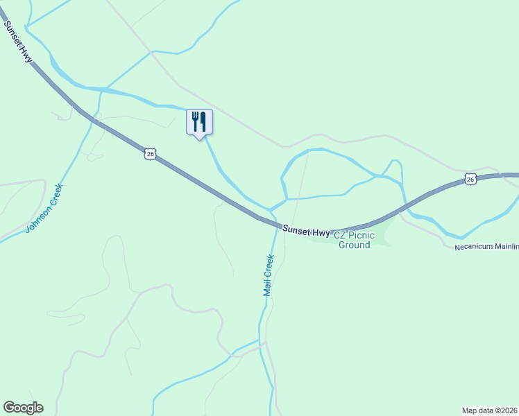 map of restaurants, bars, coffee shops, grocery stores, and more near 35041 Sunset Highway in Seaside