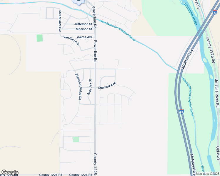 map of restaurants, bars, coffee shops, grocery stores, and more near 374 Sparrow Avenue in Umatilla