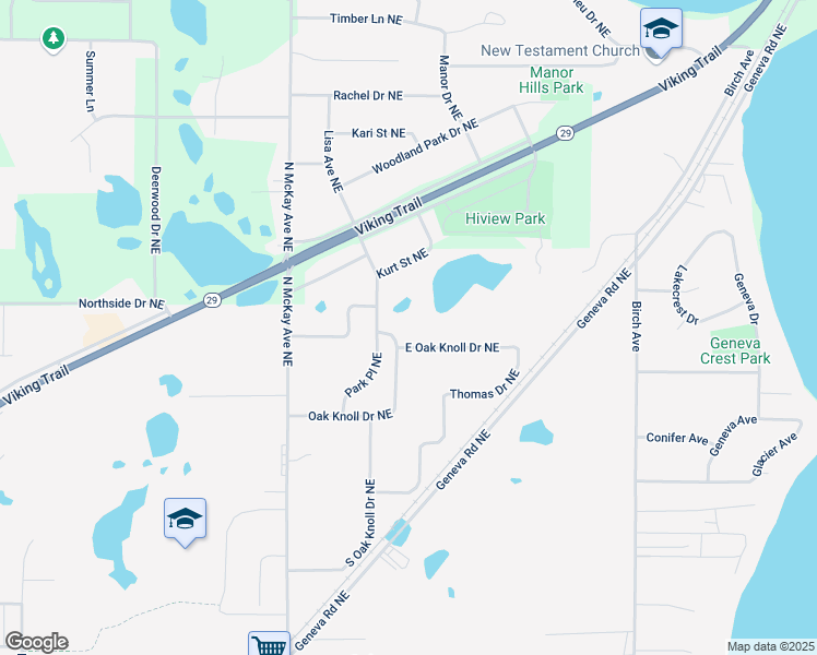 map of restaurants, bars, coffee shops, grocery stores, and more near 1826 Oak Knoll Drive in Alexandria
