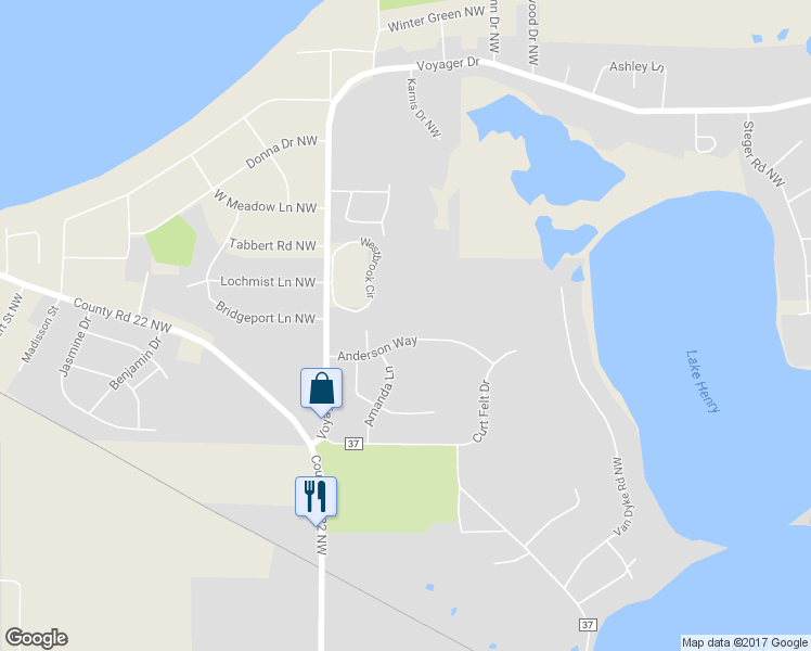 map of restaurants, bars, coffee shops, grocery stores, and more near 807 Anderson Way in Alexandria