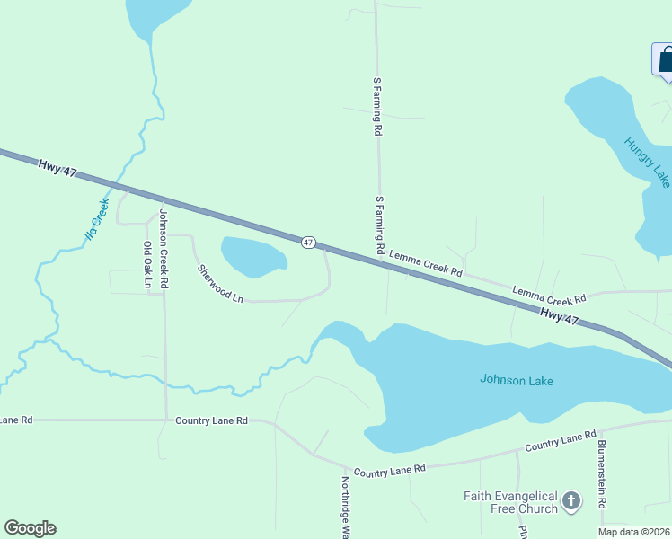 map of restaurants, bars, coffee shops, grocery stores, and more near 11596 Lakeland Drive in Woodruff