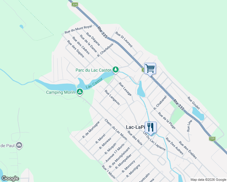 map of restaurants, bars, coffee shops, grocery stores, and more near 1874 Chemin Roméo Lapierre in Saint-Lin-Laurentides