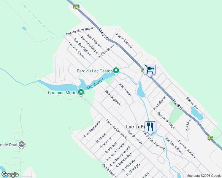 map of restaurants, bars, coffee shops, grocery stores, and more near 1878 Chemin Roméo Lapierre in Saint-Lin - Laurentides