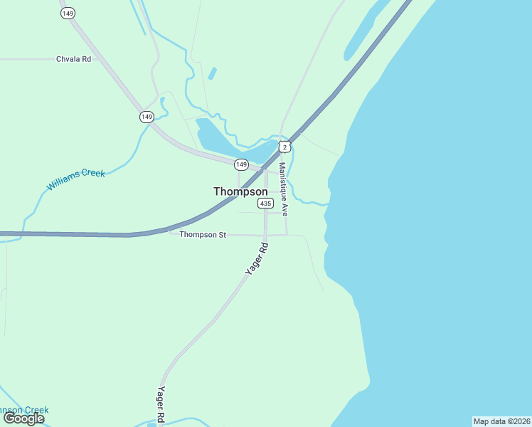 map of restaurants, bars, coffee shops, grocery stores, and more near Cedar Street in Manistique