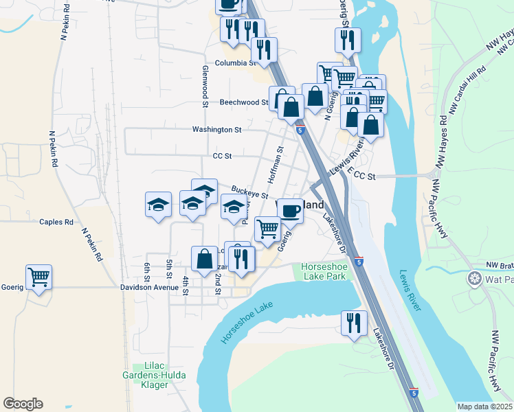 map of restaurants, bars, coffee shops, grocery stores, and more near 817 Hoffman Street in Woodland