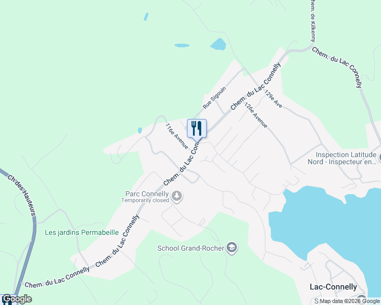 map of restaurants, bars, coffee shops, grocery stores, and more near 240 Chemin du Lac Connelly in Saint-Hippolyte
