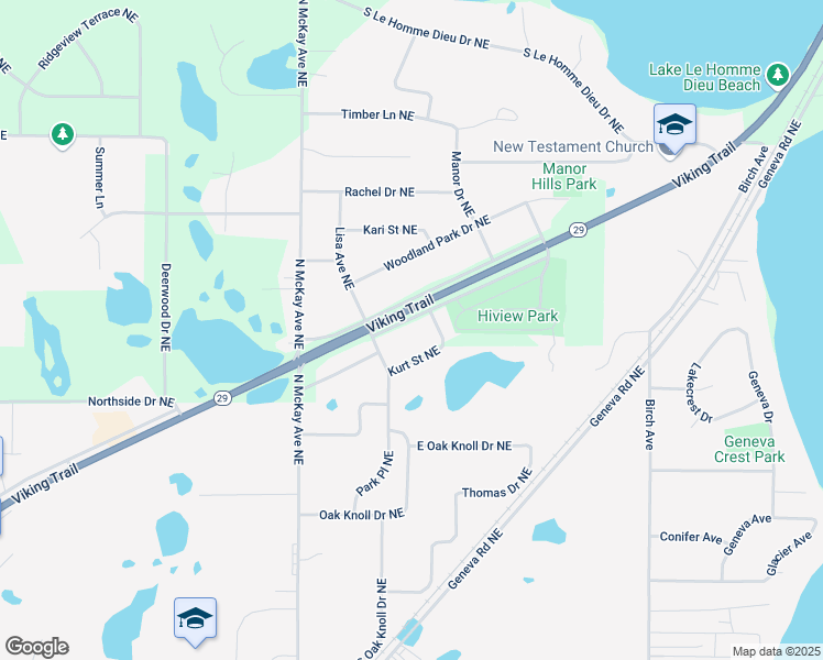 map of restaurants, bars, coffee shops, grocery stores, and more near 1814 Minnesota 29 in Alexandria