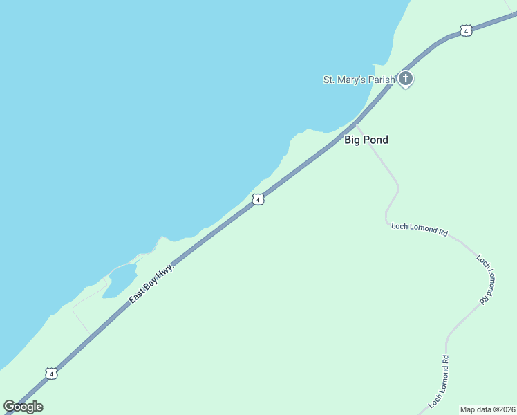 map of restaurants, bars, coffee shops, grocery stores, and more near 7403 East Bay Highway in Big Pond