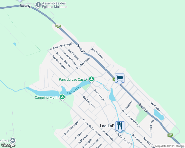 map of restaurants, bars, coffee shops, grocery stores, and more near 1974 Rue Dégarie in Saint-Lin - Laurentides