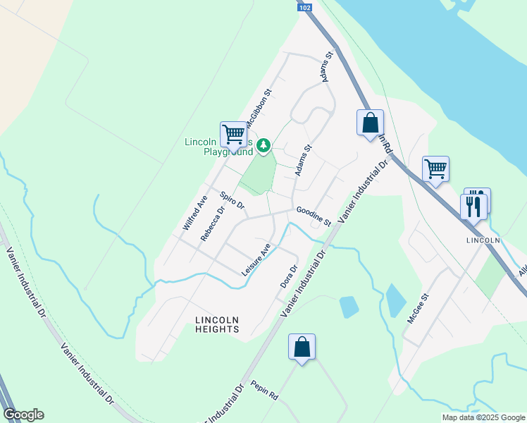 map of restaurants, bars, coffee shops, grocery stores, and more near 141 Goodine Street in Fredericton