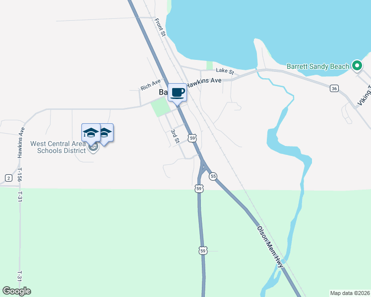 map of restaurants, bars, coffee shops, grocery stores, and more near 703 3rd Street in Barrett