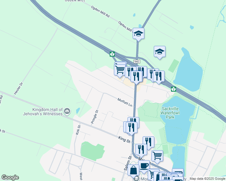 map of restaurants, bars, coffee shops, grocery stores, and more near 26 Fawcett Avenue in Sackville