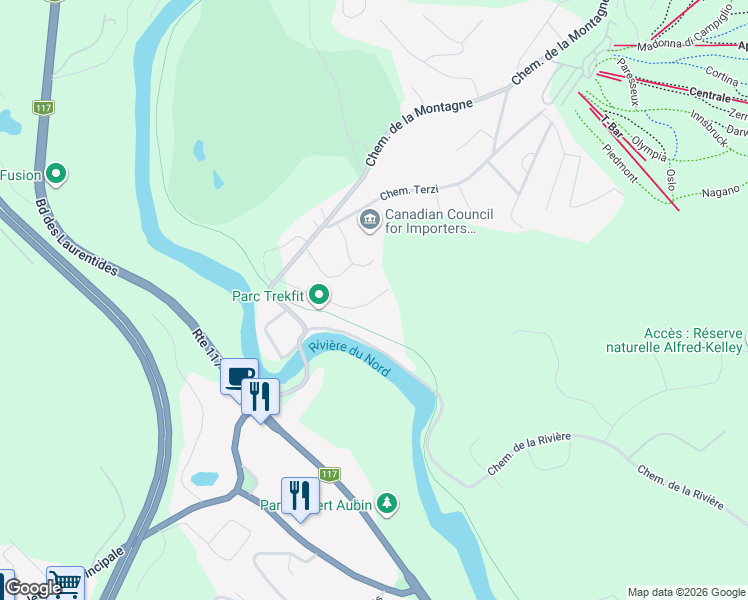 map of restaurants, bars, coffee shops, grocery stores, and more near Chemin des Faucons in Piedmont