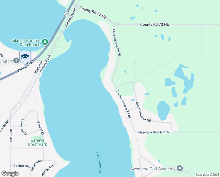 map of restaurants, bars, coffee shops, grocery stores, and more near 1514 East Lake Geneva Road Northeast in Alexandria
