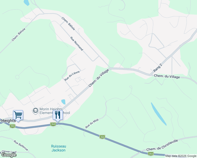 map of restaurants, bars, coffee shops, grocery stores, and more near 512 Chemin du Village in Morin-Heights
