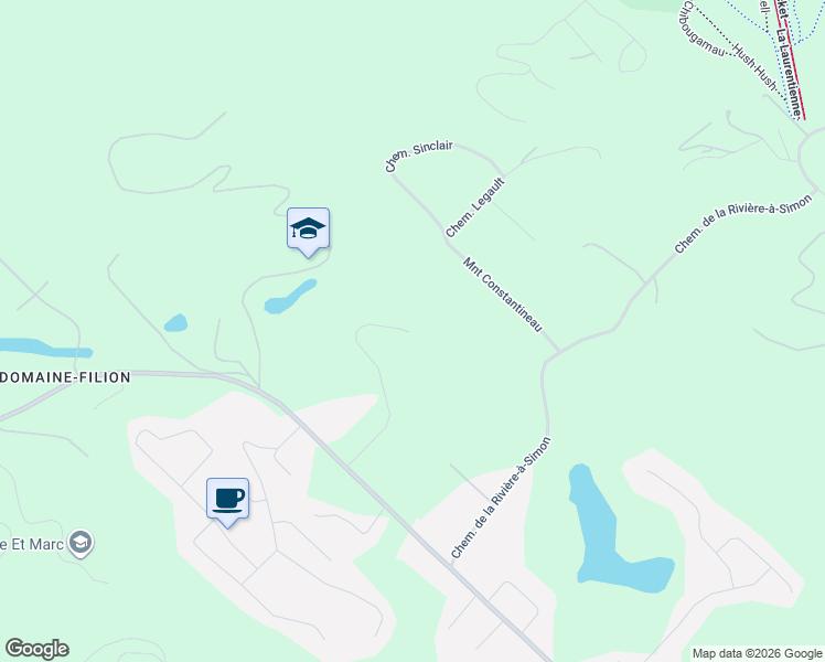 map of restaurants, bars, coffee shops, grocery stores, and more near 54 Chemin des Basques in Saint-Sauveur