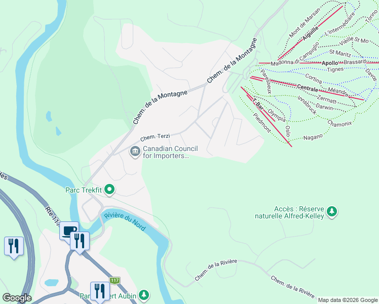 map of restaurants, bars, coffee shops, grocery stores, and more near 760 Chemin des Cailles in Piedmont