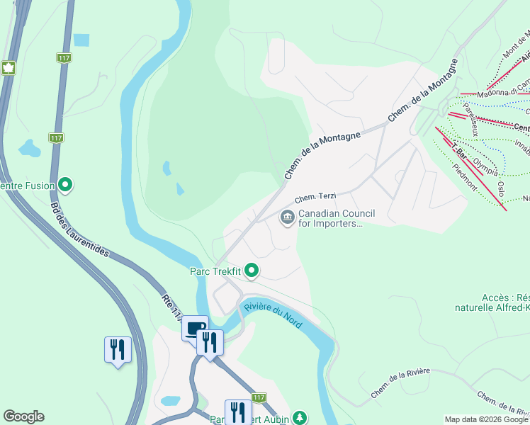 map of restaurants, bars, coffee shops, grocery stores, and more near Chemin de la Montagne in Piedmont